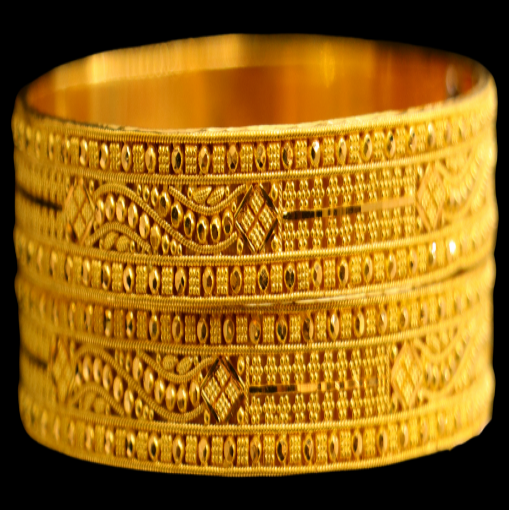 22K Gold Bangle Set (L)